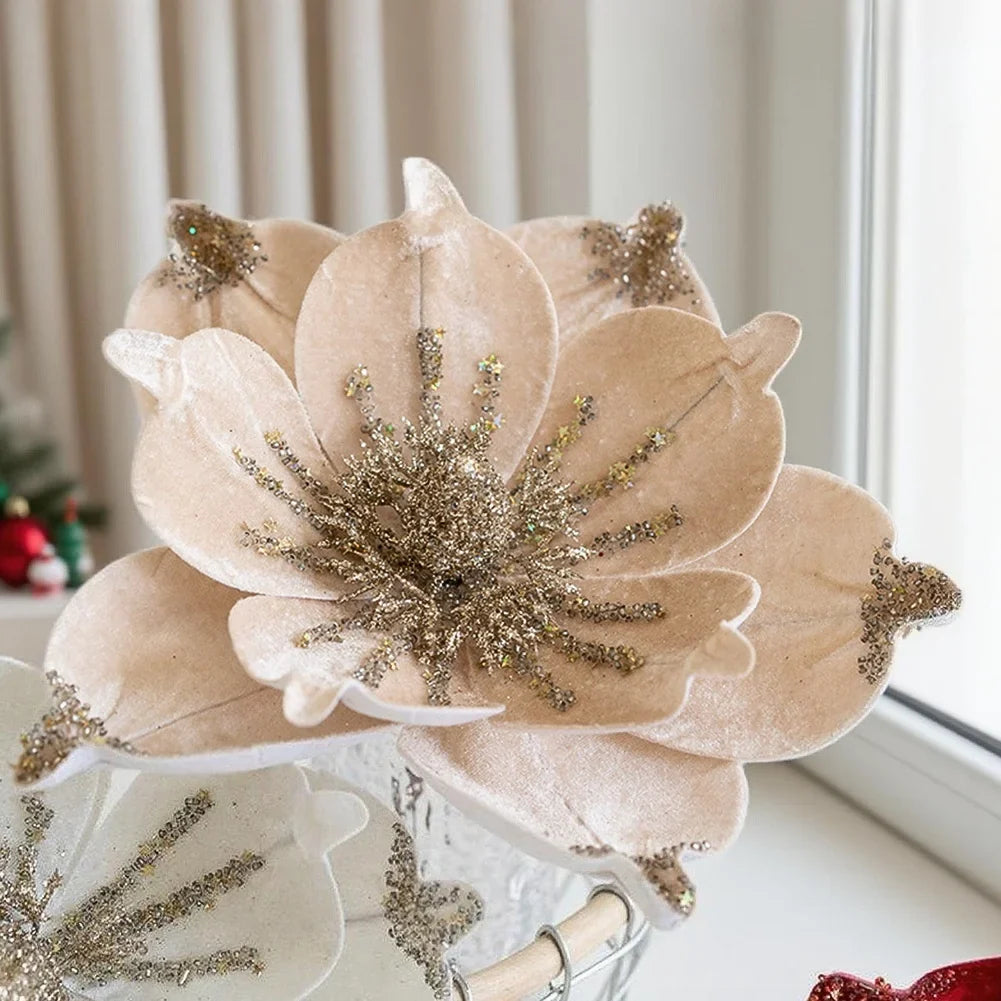 Artificial Christmas Magnolia Flowers | Festive Home Decor