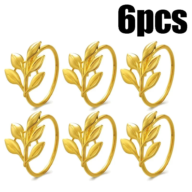 60-Pack Gold Elk Christmas Napkin Rings – Festive Table Decor