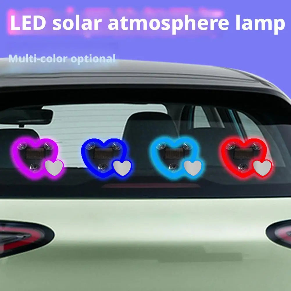 Solar Heart Neon LED Car Interior Light – 5 Modes | Dashboard