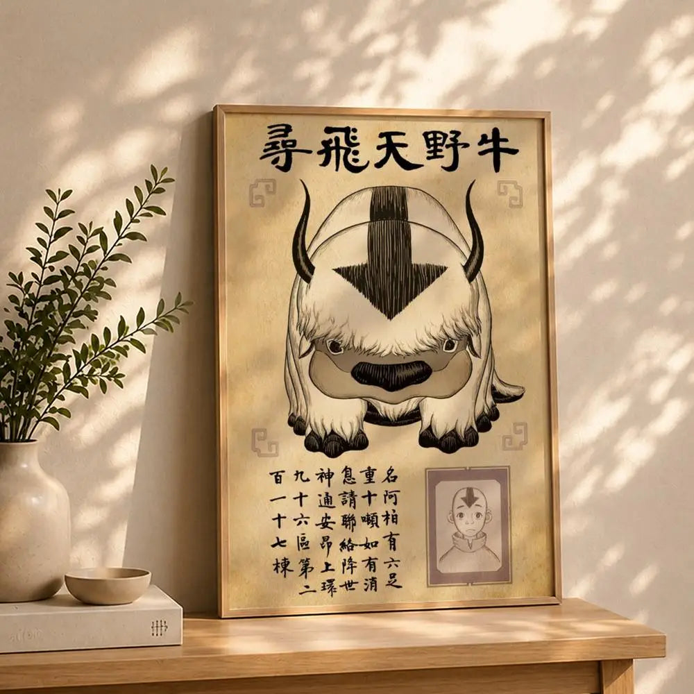Animation A-Avatar: The Last AirbenderS Poster HD Self Adhesive Waterproof Wall Art Ideal for Home Office Dorm Bedroom Great Peaceful Pleasures Health and Wellness White15 21X30cmNoframe