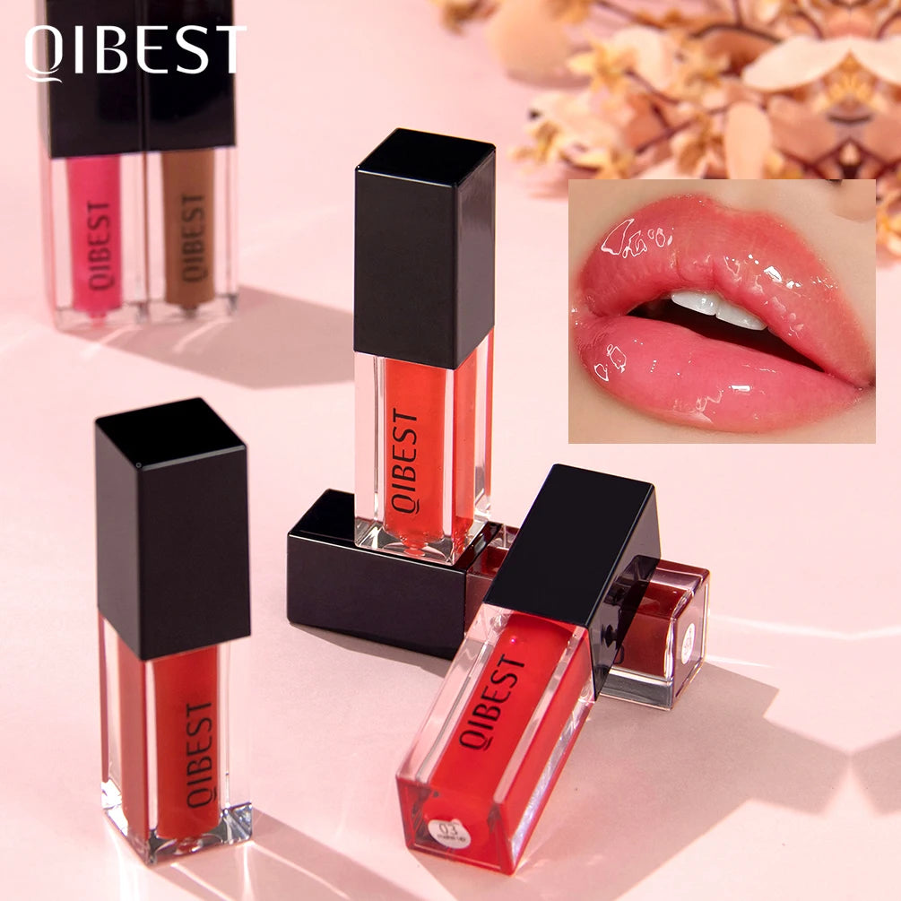 QIBEST Mirror Pearl Lip Gloss Long-lasting Moisturising Lipstick High Gloss Lip Glaze Tinted Lip Oil Plumper Cosmetics Lipgloss Peaceful Pleasures Health and Wellness