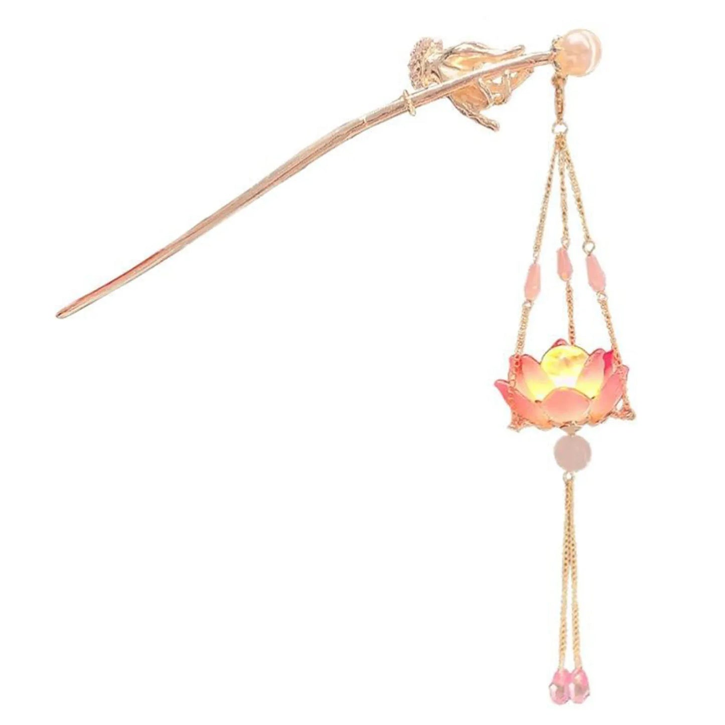 Vintage Hanfu Tassel Hairpin Vintage Chinese Style Hair Fork Lantern Hair Stick for Chinese Hanfu Cosplay Costume Peaceful Pleasures Health and Wellness 1
