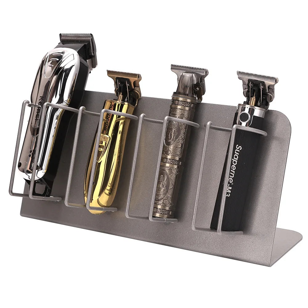 Electric Clipper Storage Rack 4 Card Slots Durable Stand Stainless Steel Holder beauty Salon Home Use Hairdressing Stylist Tools Peaceful Pleasures Health and Wellness