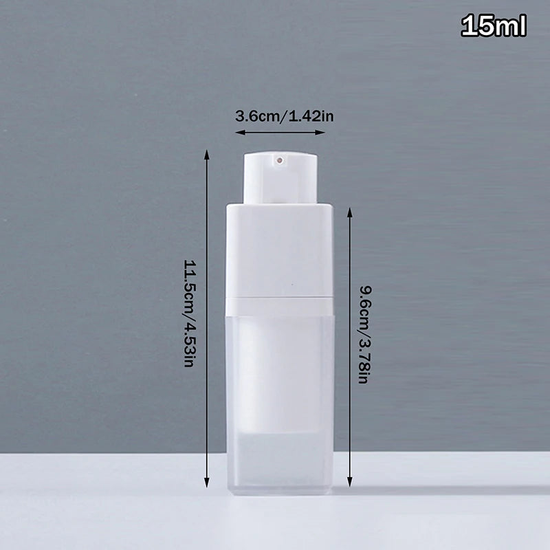 15/30/50ml Square Vacuum Bottle Press Lotion Empty Dispensers Liquid Foundation Makeup Portable Lady Essence Cosmetic Container Peaceful Pleasures Health and Wellness 15ml Frosted