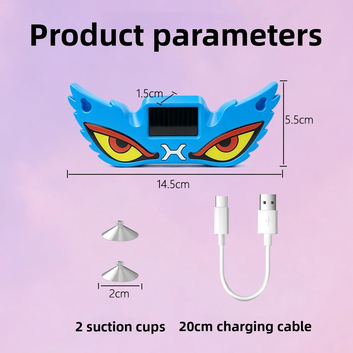 Solar USB Demon Eye LED Car Strobe Light | Suction Cup
