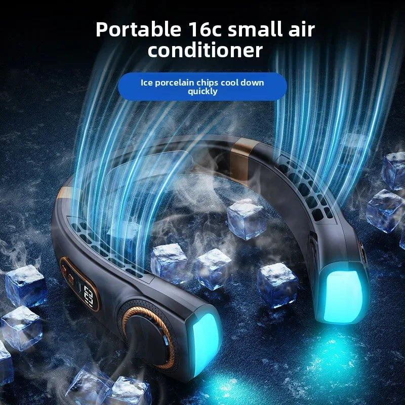 Neck Fan Rechargeable Personal Skincare Portable Fan Battery Operated Hands Free Wearable USB Neck Cooling Fan forIndoor Outdoor Peaceful Pleasures Health and Wellness