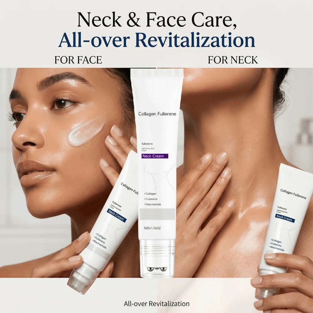 Instant Light Line Neck Cream Collagen Anti-Wrinkle Fade Fine Lines Firming Skin Rollerball Design Massage Promotes Absorption Peaceful Pleasures Health and Wellness