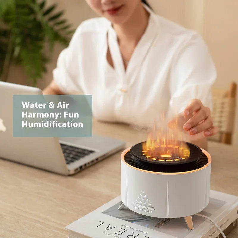 HOMEFISH Volcanic Lava Humidifier | Aromatherapy & White Noise Aromatherapy Humidifier Peaceful Pleasures Health and Wellness
