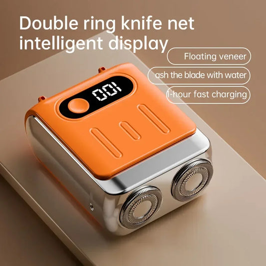 XMSJ Mini Electric Rotary Shaver Dual Blade | Digital Display Electric Rotary Shaver Peaceful Pleasures Health and Wellness