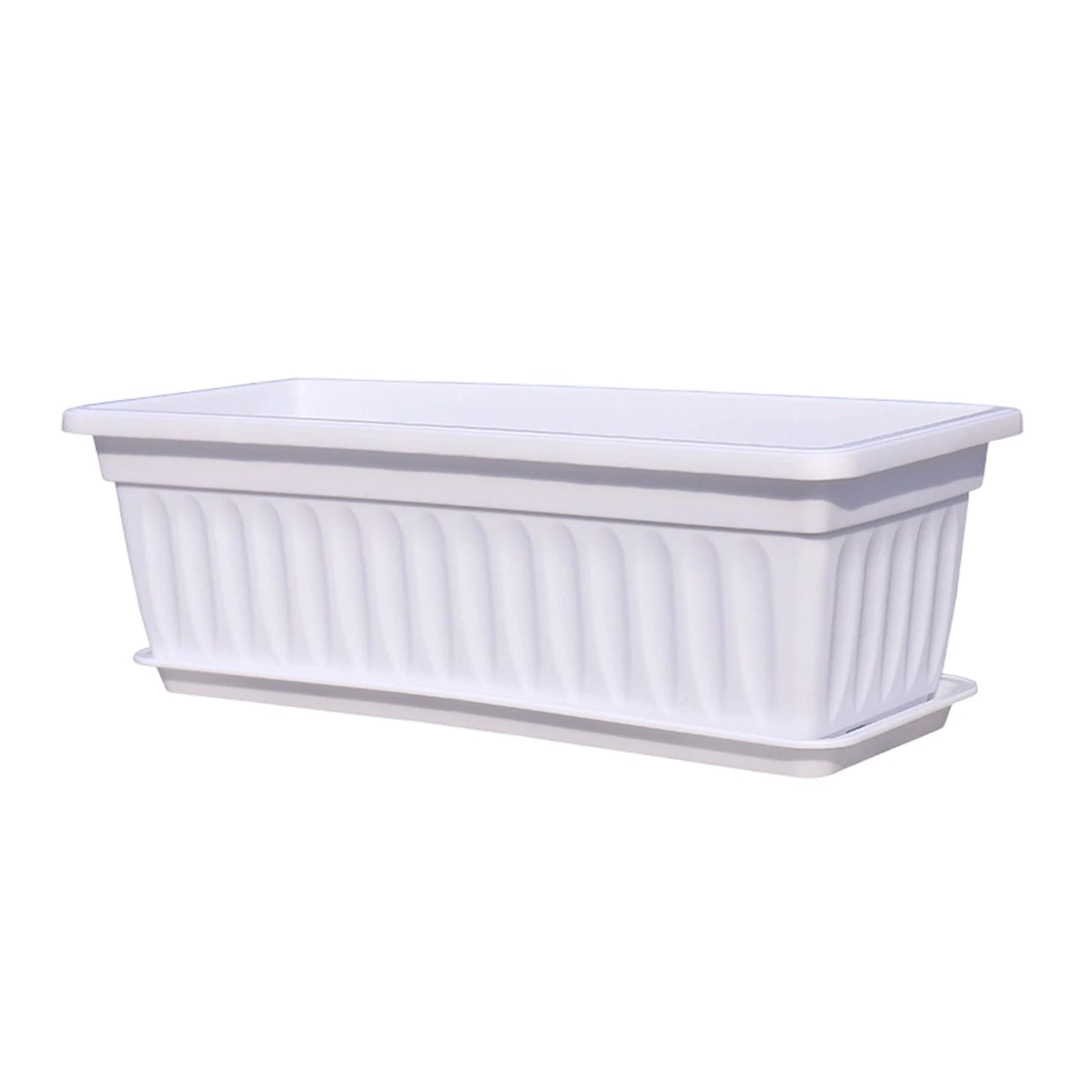 Plastic Vegetable Planters Rectangular Flowerpots For Balcony Indoor Gardening Breathable Plants Pots Garden Tools Peaceful Pleasures Health and Wellness White One Size