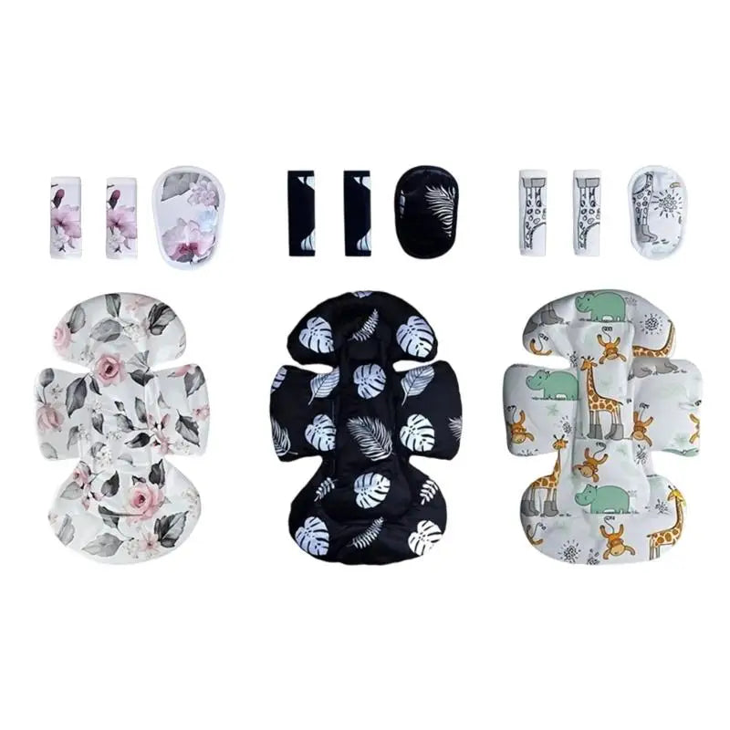 Baby Stroller Cushion Set – Soft Seat Pad & Shoulder Belt Cover