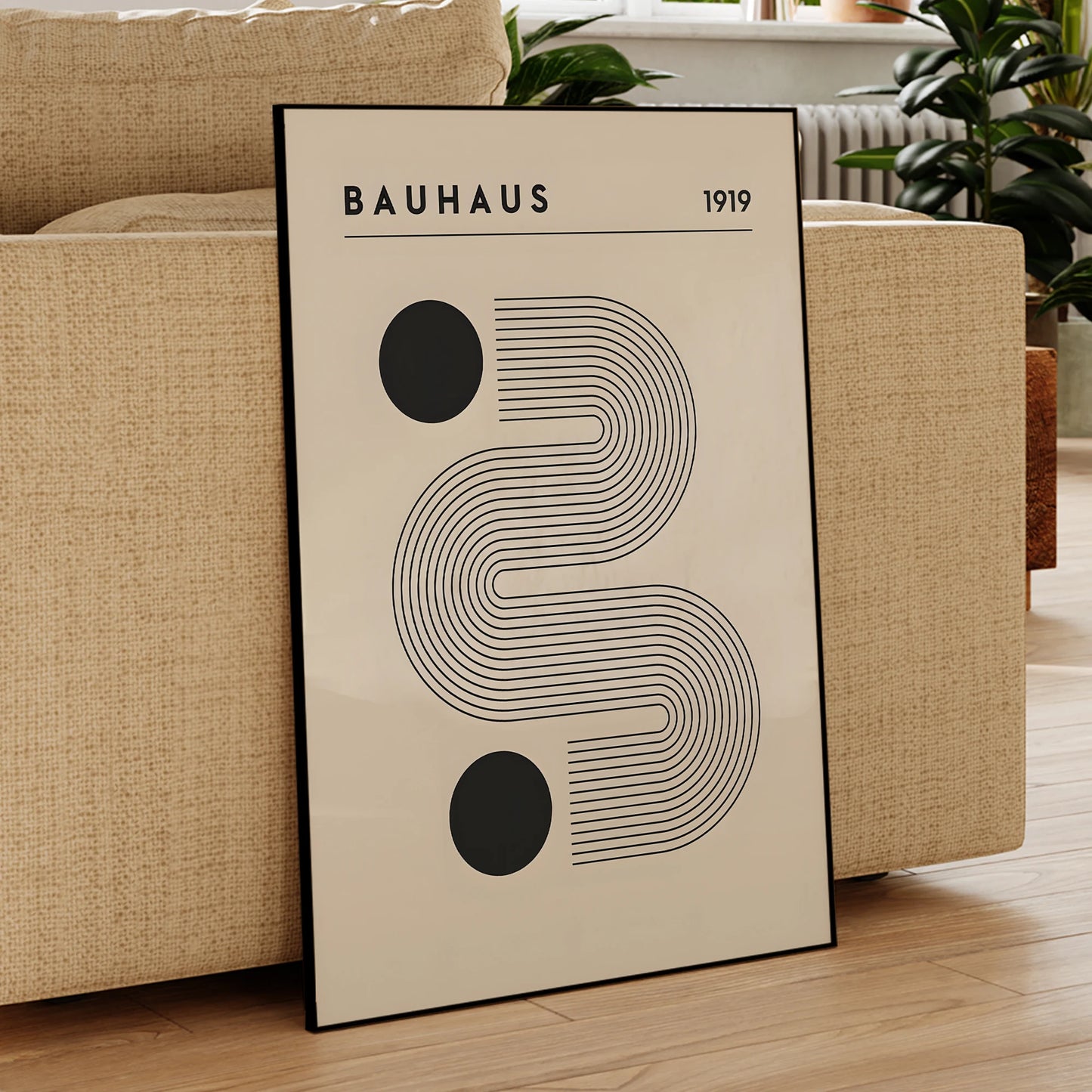 Modern Bauhaus Black & White 1919 Canvas Wall Art | Framed Print