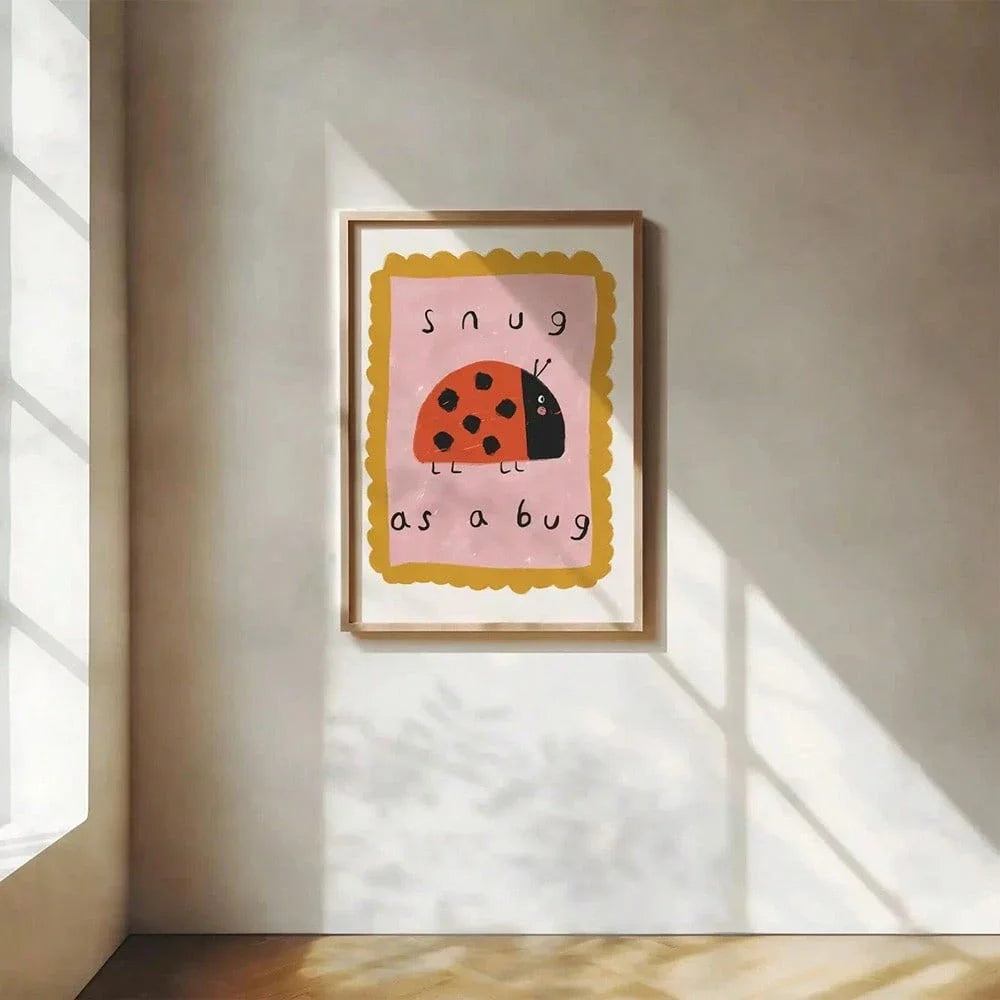 Cute Ladybug Kids Canvas Wall Art | Nursery & Bedroom Decor Kids Canvas Wall Art Peaceful Pleasures Health and Wellness