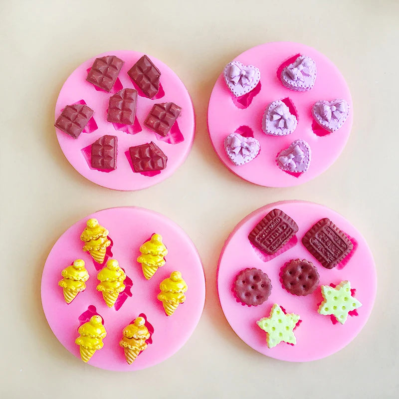 Mini Star & Heart Silicone Fondant Mold | Cake Decorating