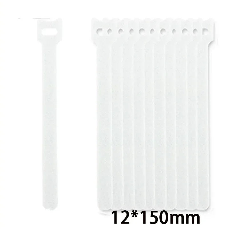 Attaches Auto Adhesive Velcros Strap 10/30/50Pcs Wire Fixing Strap Sewing Reusable Long T-tie Computer Data Cable Ties DIY Tape Peaceful Pleasures Health and Wellness white 10pcs