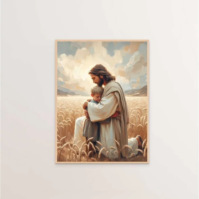 (1pc frameless)Modern Christian Believer Poster Jesus Praying Shepherd Bible Verse Easter Canvas Painting Wall Art for Kids R Peaceful Pleasures Health and Wellness