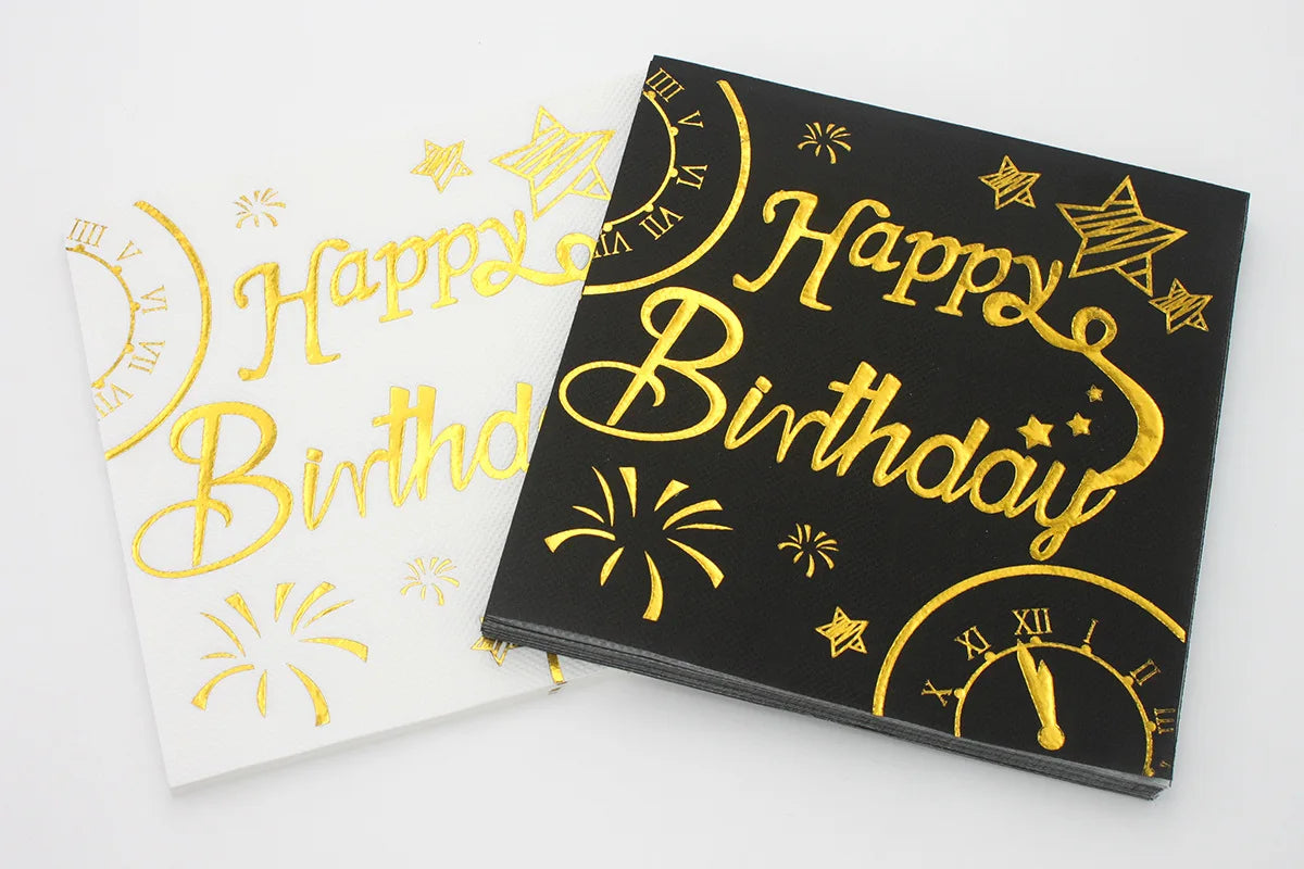 Gold Disposable Napkins of Cocktail for Mr and Mrs Birthday or Wedding Perfect for Parties and Elegant Dining Occasion Peaceful Pleasures Health and Wellness 1 Bag Per Color