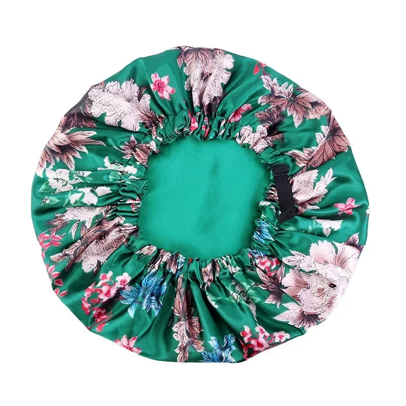 Satin Sleep Bonnet for Women | Wide Elastic Night Hair Cap