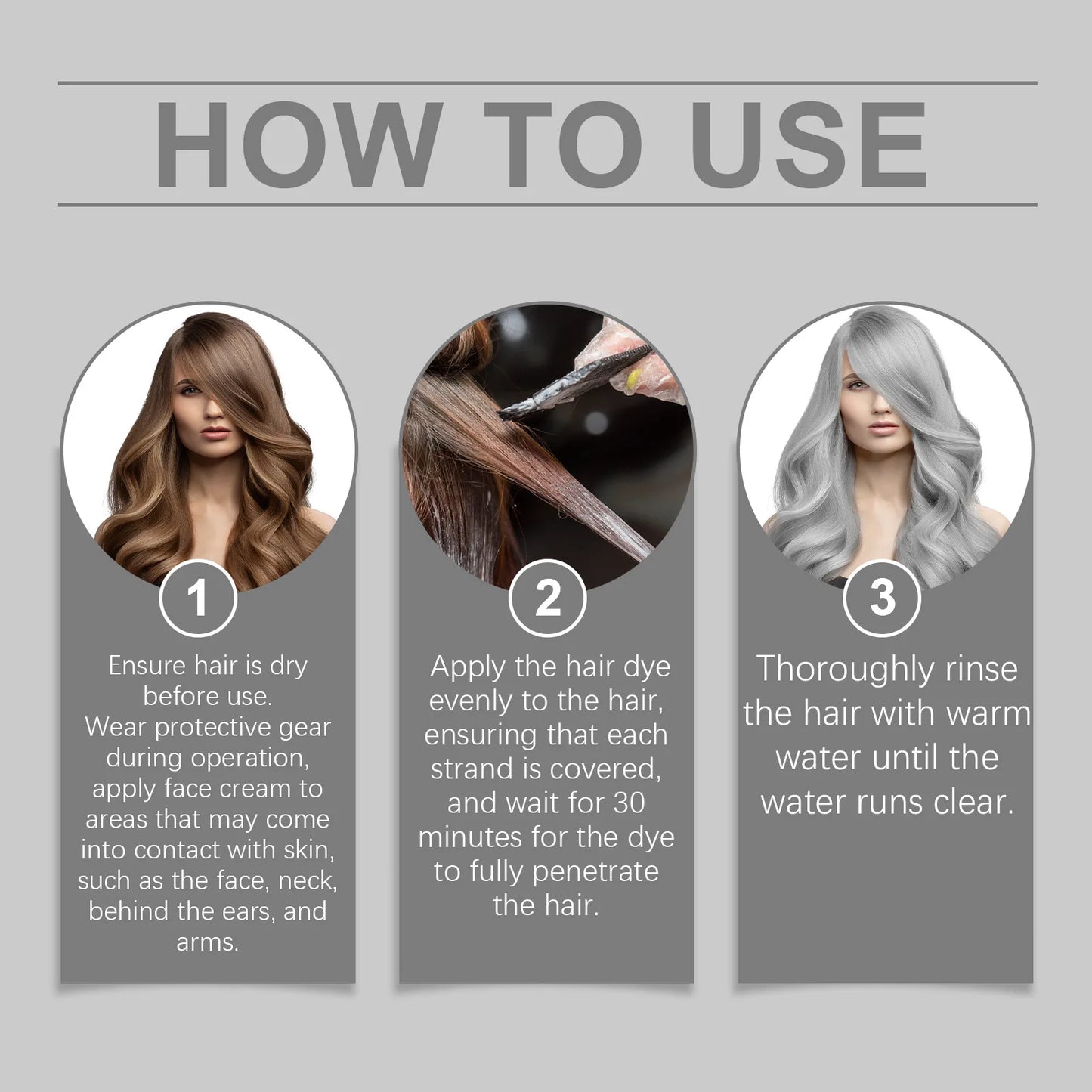 HOEGOA Gray Hair Dye Cream – Permanent Silver Color 100g
