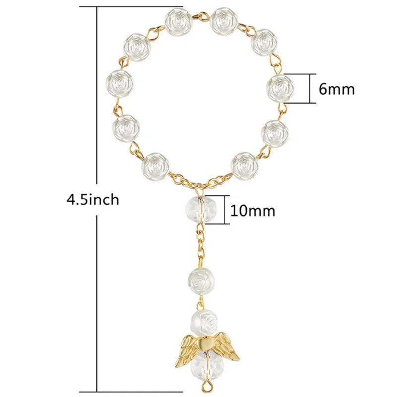 Angel Wing Cross Bracelet | Baptism & Communion Gift for Kids Religious Gift Bracelet Peaceful Pleasures Health and Wellness gold Bracelet