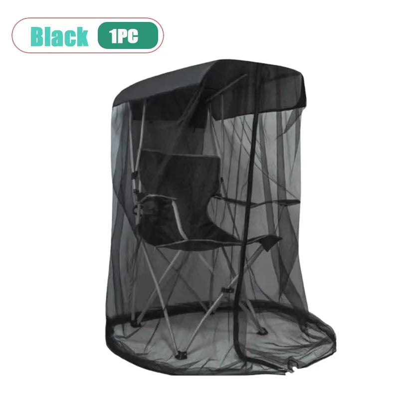 Bug Mesh Tent for Canopy Chair – Zipper Mosquito Net Cover Mosquito Net Cover Peaceful Pleasures Health and Wellness Black-1PC