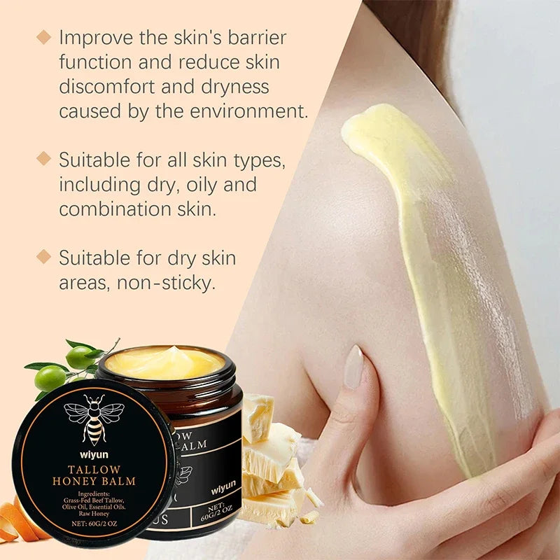 1/3/5pcs Beef Tallow Honey Cream Brand Facial Care Moisturizing Smooth Skin Light Non-greasy Cream Gentle Hydrating Moisturizer Peaceful Pleasures Health and Wellness