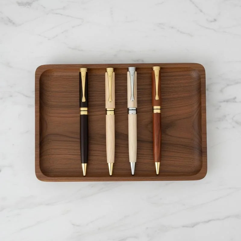 Premium Metal & Sandalwood Rotating Ballpoint Pen + Gift Case