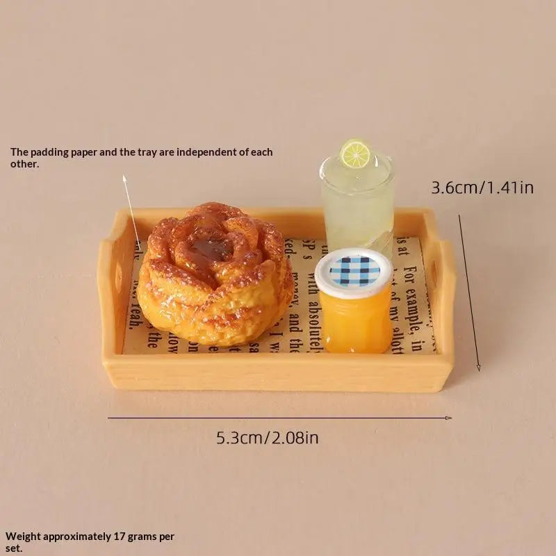 Miniature Coffee & Pastry Set | 1:12 Dollhouse Kitchen Accessory