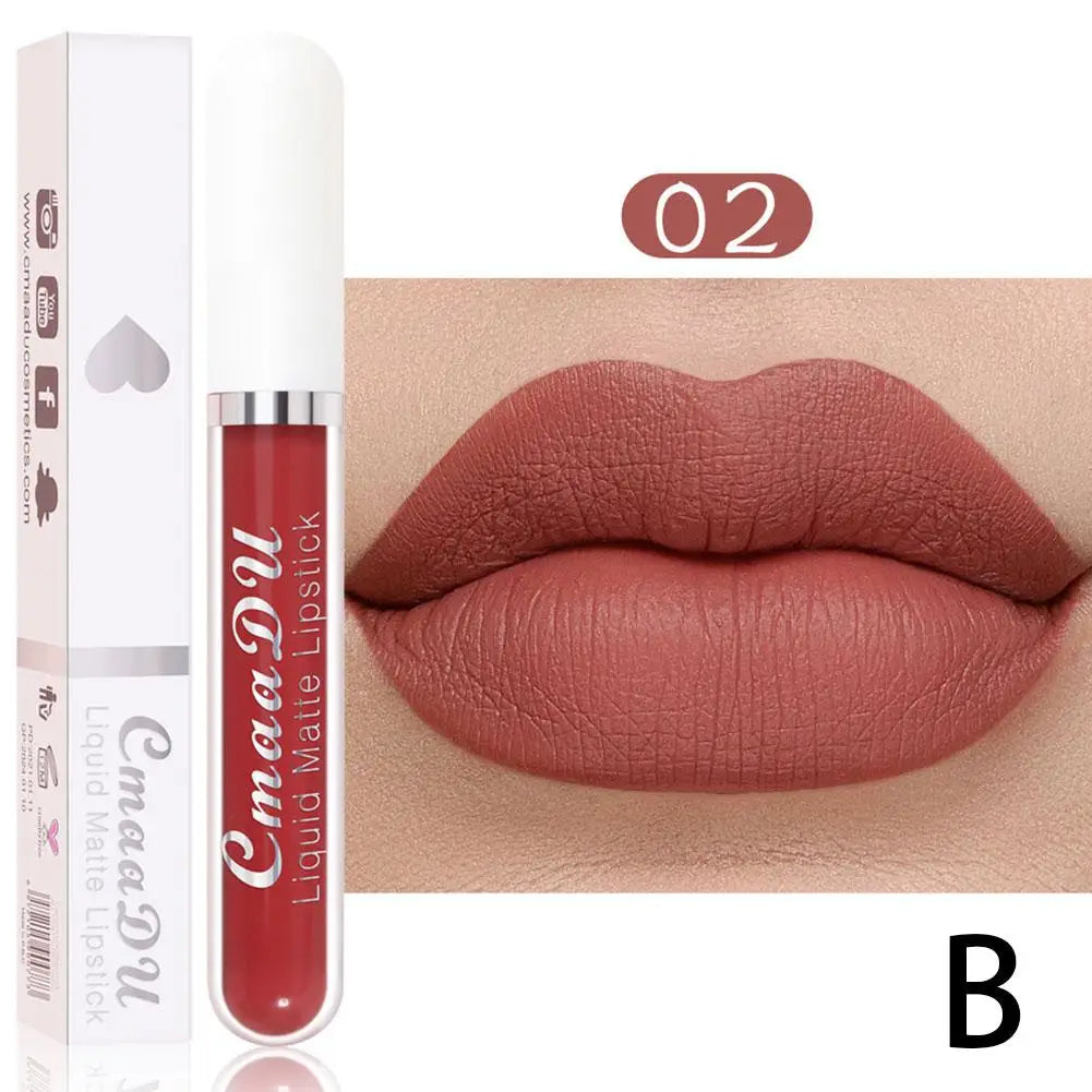 Waterproof Matte Liquid Lipstick – 18 Colors Long-Lasting Velvet Lip Glaze & Tint, Non-Stick Moisturizing (2.5ml) Peaceful Pleasures Health and Wellness 02