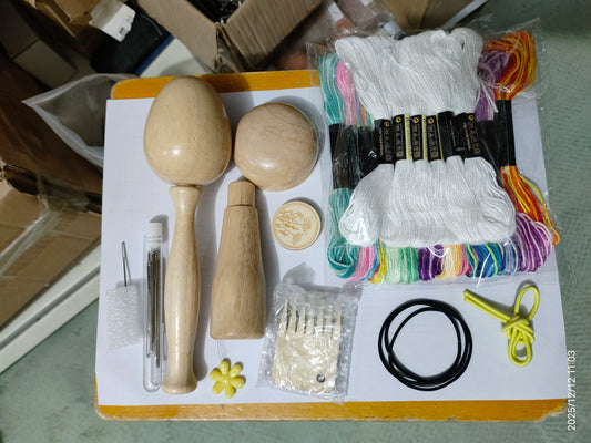 Wooden Darning Mushroom & Egg Sewing Kit | Portable Sock Hat Sweater Repair Tool for DIY Hole Patching Peaceful Pleasures Health and Wellness