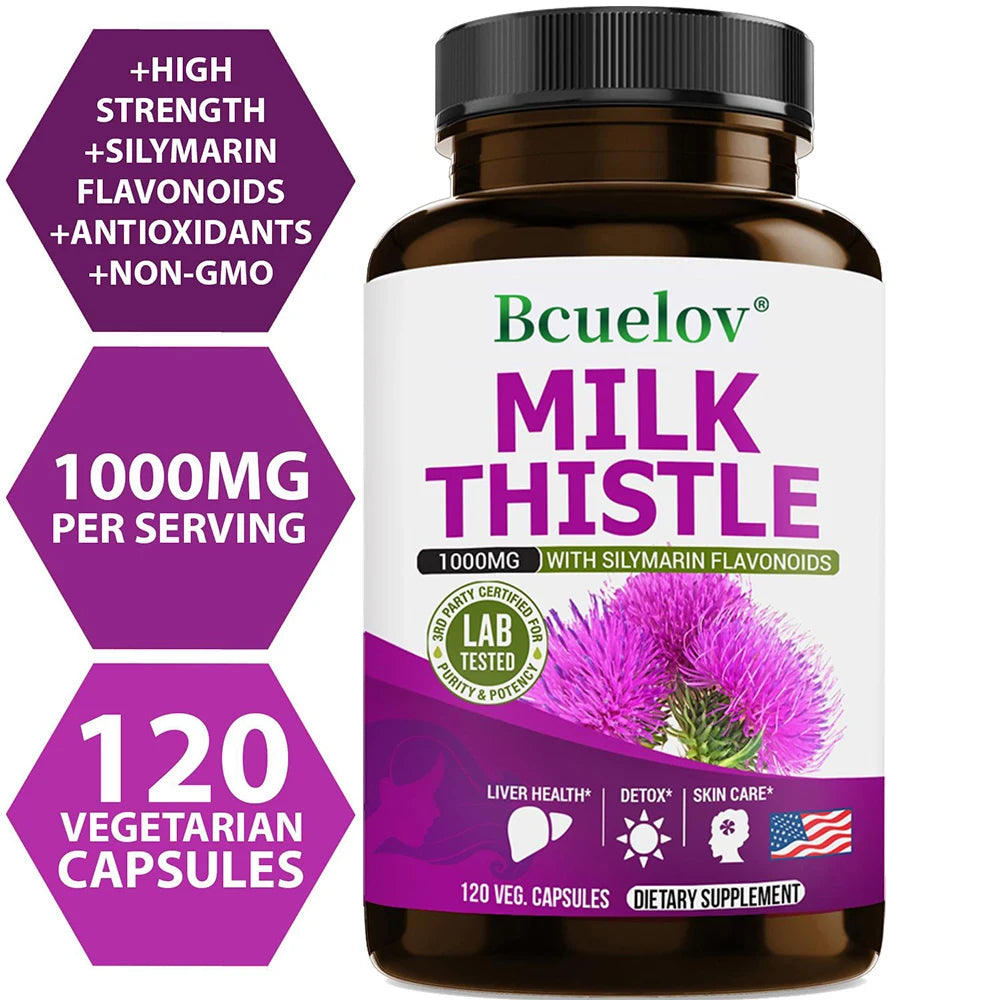 Milk Thistle Liver Detox & Cleanse Supplement – Men & Women