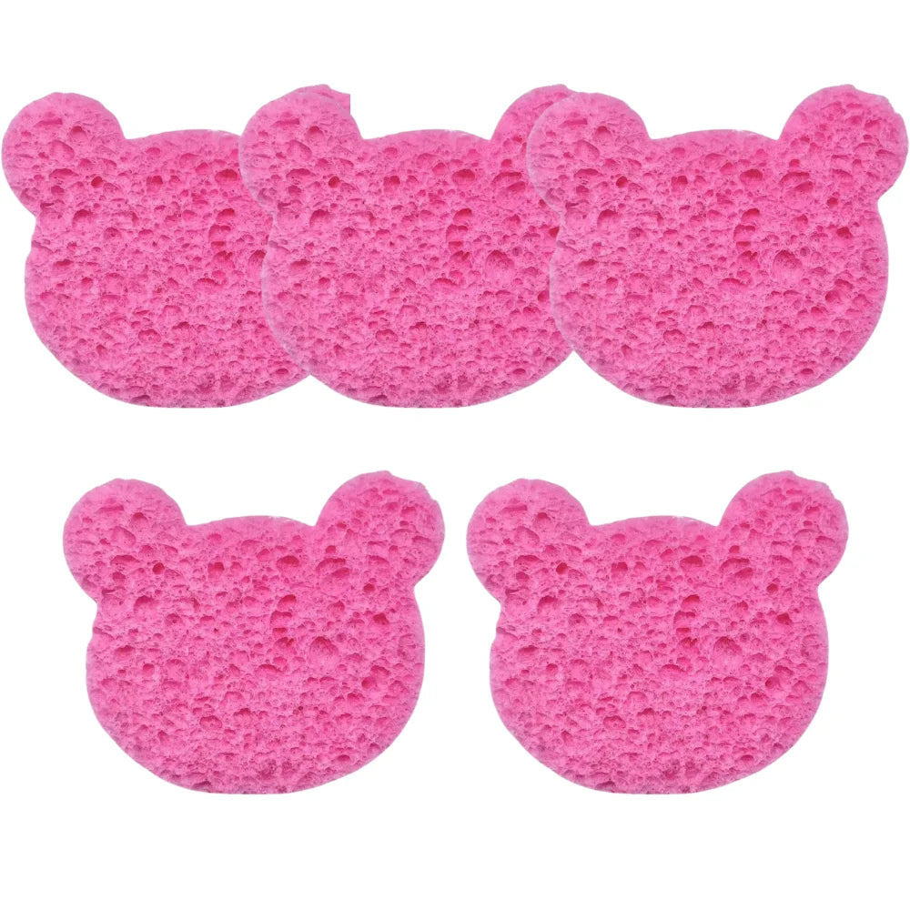 5-Pack Compressed Facial Sponges – Natural Wood Pulp Cotton Facial Cleansing Sponge Peaceful Pleasures Health and Wellness 5pcs C