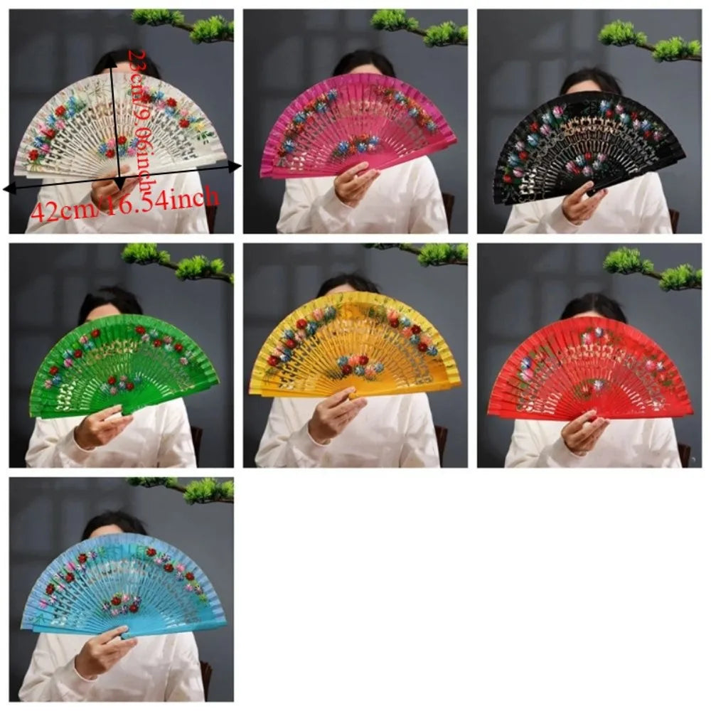 Hand-Painted Chinese Folding Fan | Decorative Antique Style