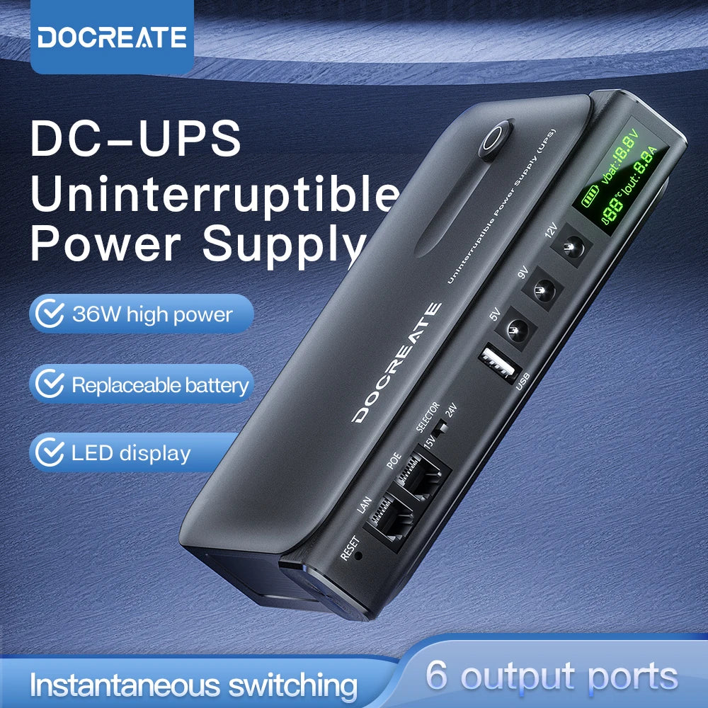 Protable 36W DC UPS Backup Power Supply For Router CCTV Modem 5V/9V/12V Output NO Battery EU/US Plug Uninterrupted Switching Peaceful Pleasures Health and Wellness