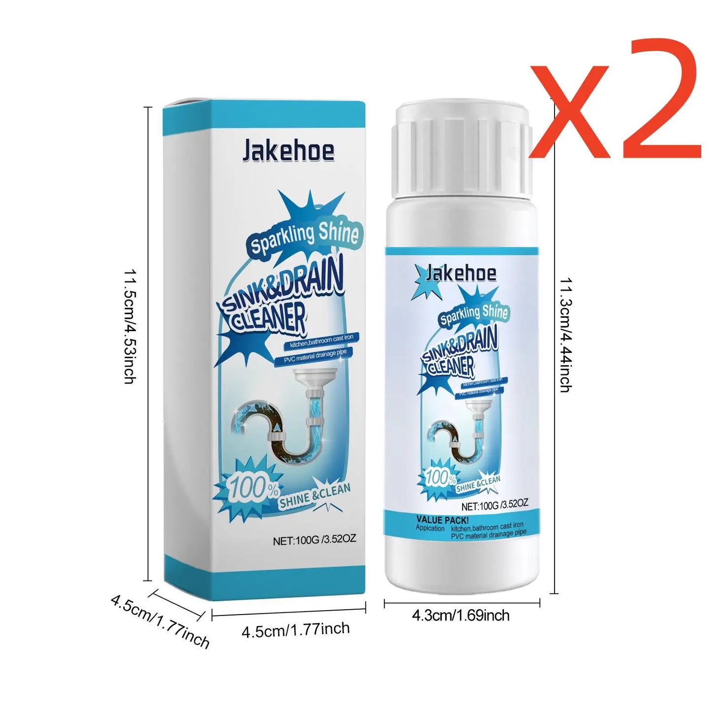 JAKEHOE Pipe Dredging Agent | Unclogs Drains & Removes Odors
