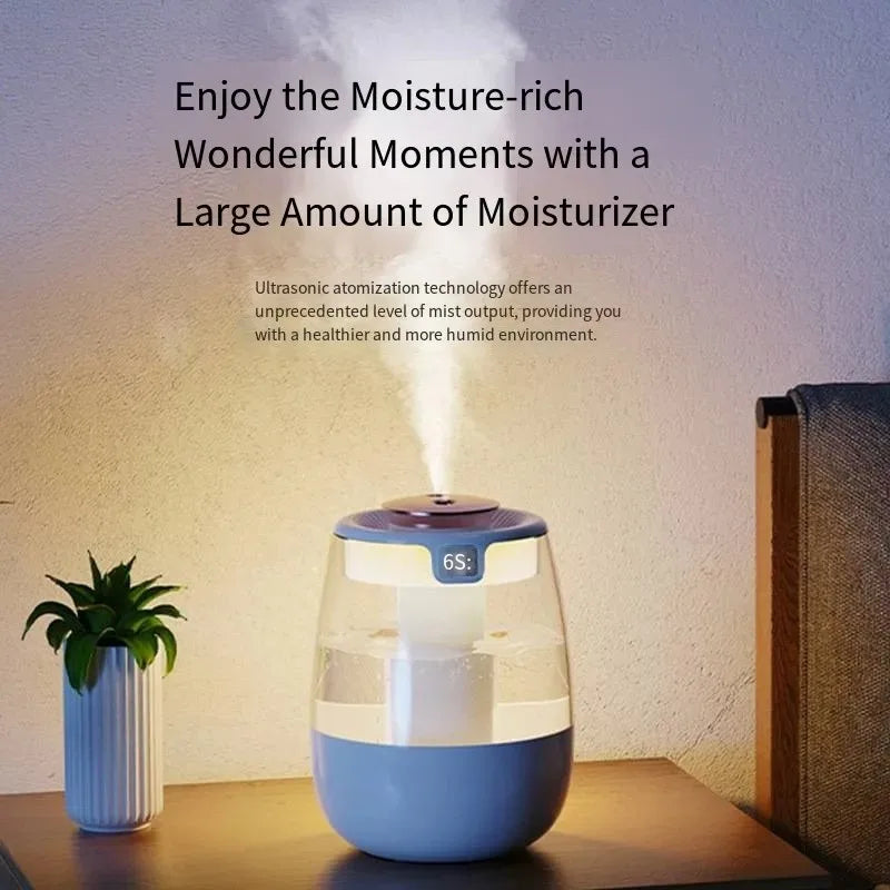 Portable Double Spray Humidifier with Aroma Diffuser USB Powered LED Light Mist Maker for Home Office Use Peaceful Pleasures Health and Wellness