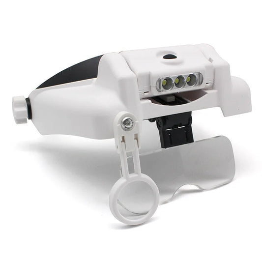 Headband Magnifier Illuminated Rechargeable Repair Solder Magnify Glasses Interchangeable Lens Third Hand Loupe for Solder Peaceful Pleasures Health and Wellness 1x 1.5x 2x 2.5x 3.5x