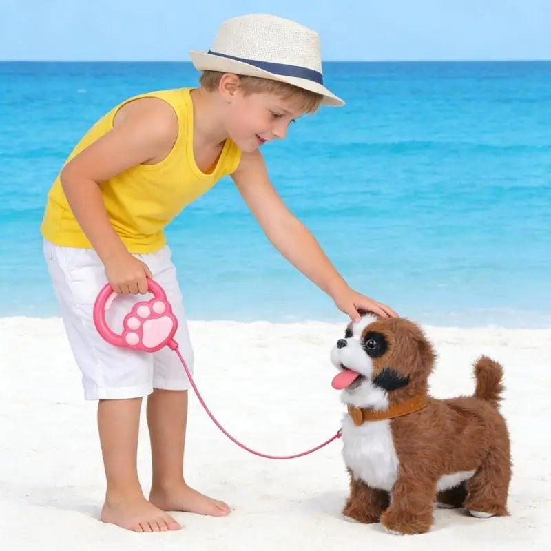 Interactive Electric Talking Plush Dog Toy – Pull String & Barks