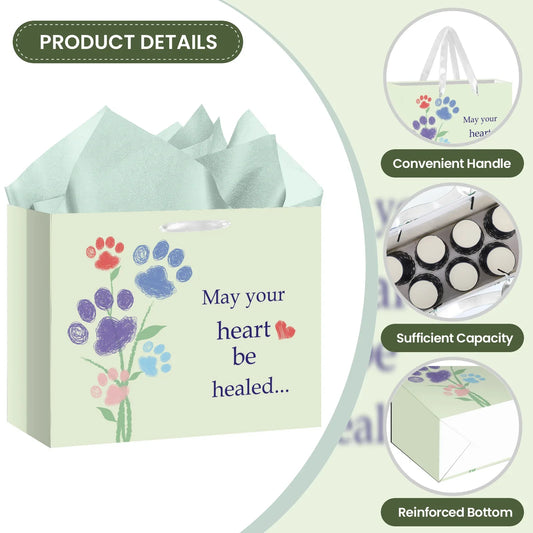 Dog Memorial Gift Bag Set with Card & Tissue Paper Memorial Gift Bag Set Oasis Select