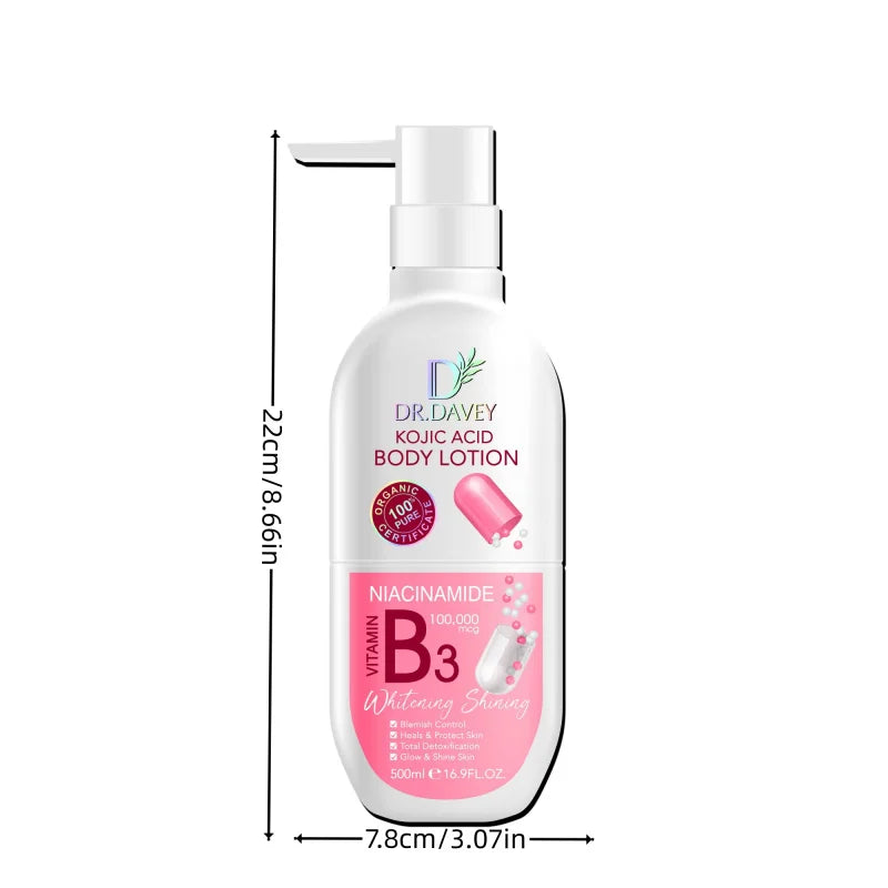 DR.DAVEY Kojic Acid Body Lotion 500ml Large-capacity with Lasting Fragrance, Refreshing and Moisturizing Without Being Greasy Peaceful Pleasures Health and Wellness