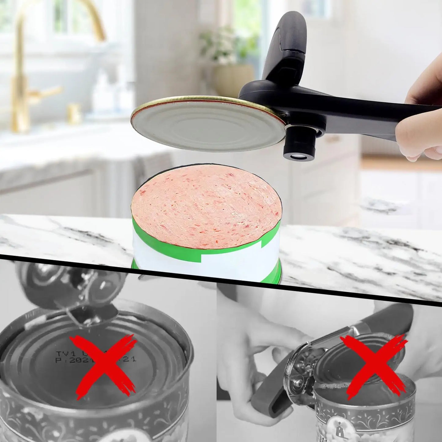 4-in-1 Manual Can Opener with Anti-Slip Ergonomic Handle Manual Can Opener Peaceful Pleasures Health and Wellness