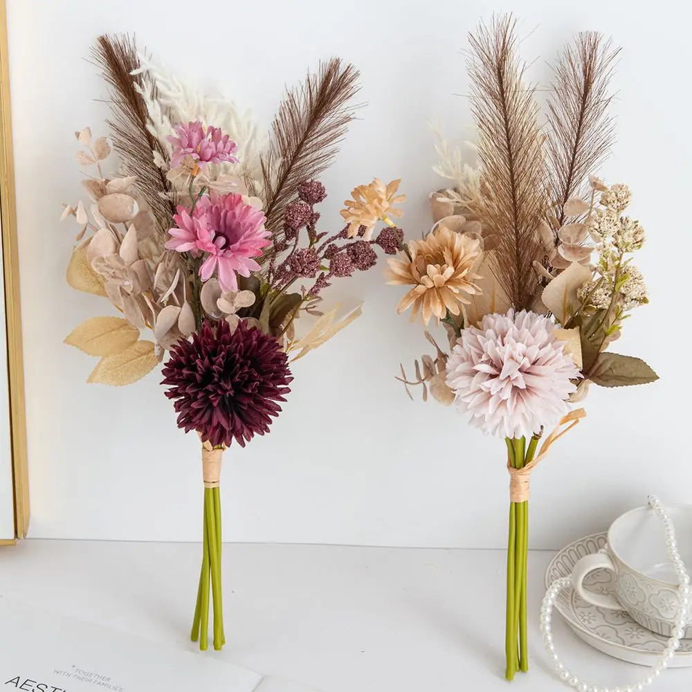 Silk Chrysanthemum Artificial Flower Bouquet | Wedding & Home Decor