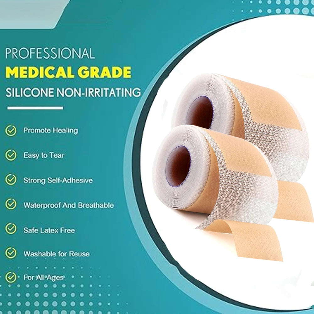 Silicone Scar Tape Roll – Keloid, Surgical & Acne Scar Sheets Silicone Scar Tape Peaceful Pleasures Health and Wellness