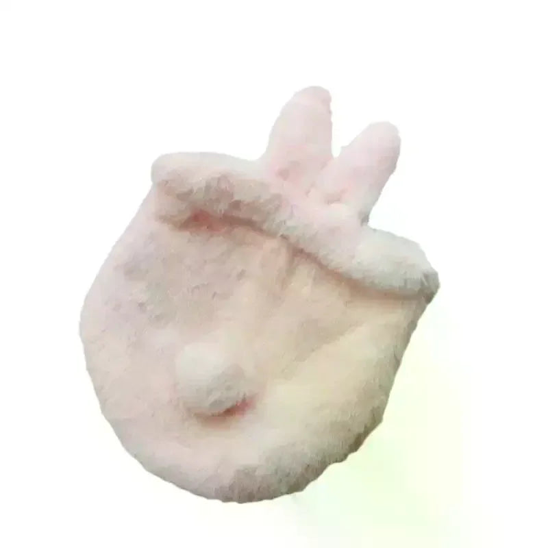 Cute Bunny Ear Drawstring Bag – Kawaii Plush Cosmetic Pouch