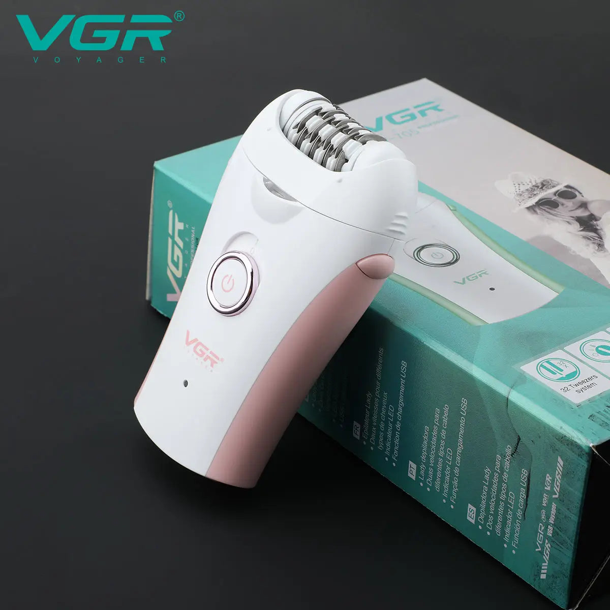 VGR 705 Epilator Professional Epilator Hair Remover Rechargeable Hair Remover Women Hair Remover Portable Electric Epilator Peaceful Pleasures Health and Wellness