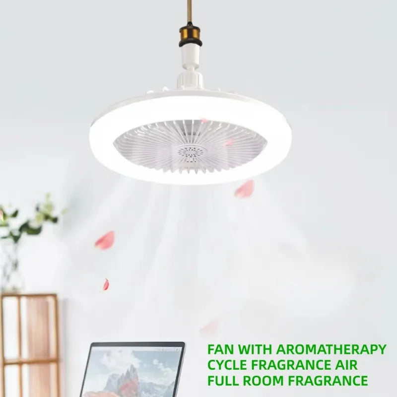 LED Aromatherapy Ceiling Fan | Color Light Strip & Remote
