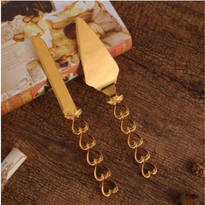 2Pcs Wedding Cake Knife and Shovel Pizza Bread Knife Wedding Supplies Cake Knife Triangle Bread Shovel Baking Tools Peaceful Pleasures Health and Wellness