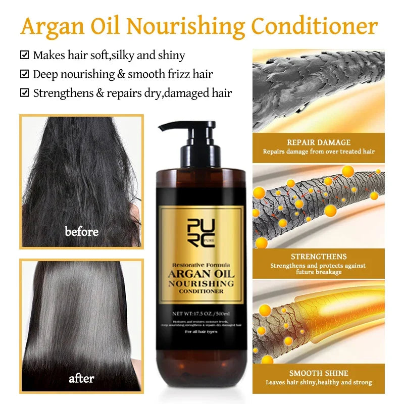 PURC Morocco Argan Oil Hair Care Kit – Shampoo, Mask & Serum