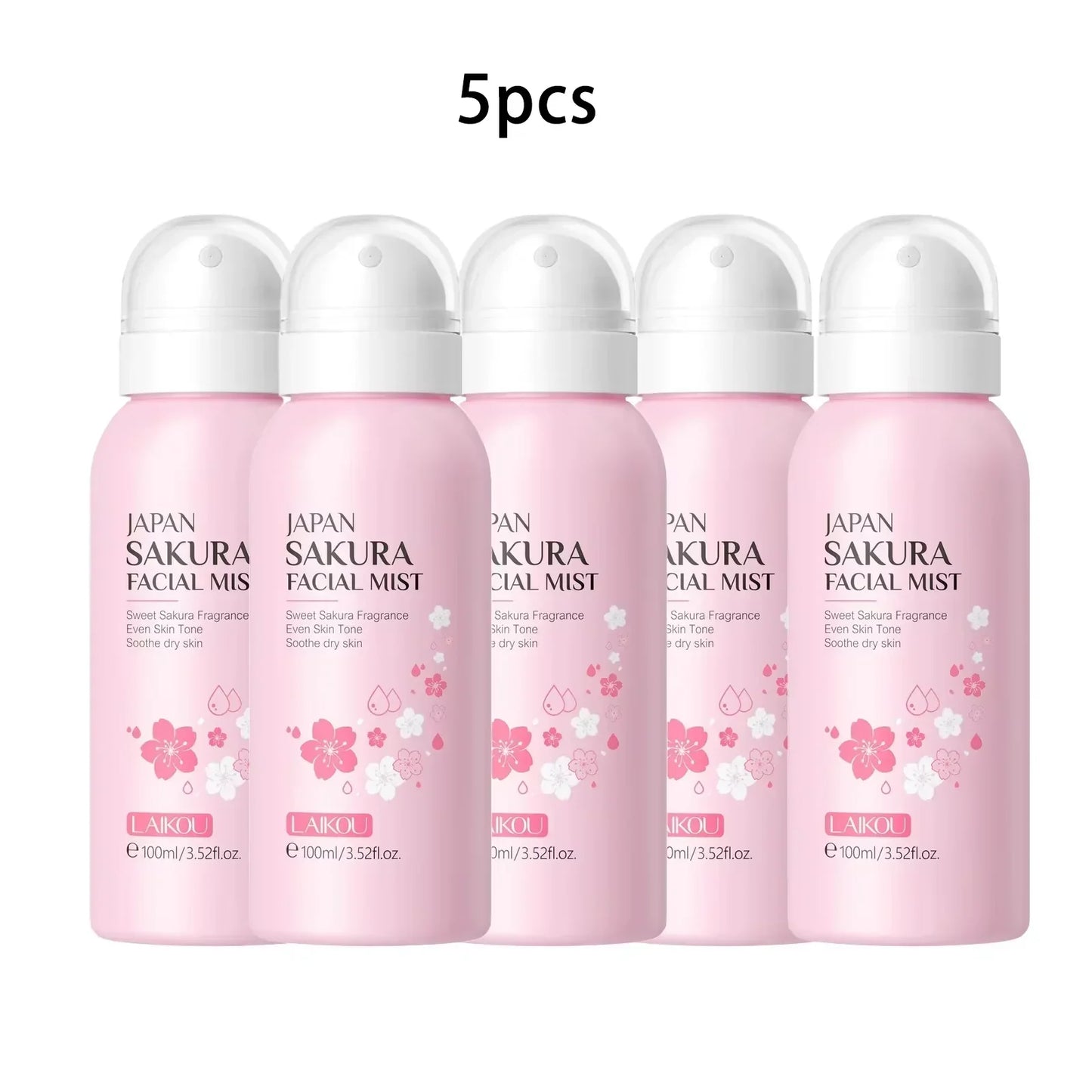LAIKOU Sakura Brightening Facial Mist & Toner 100ml Peaceful Pleasures Health and Wellness 5PCS