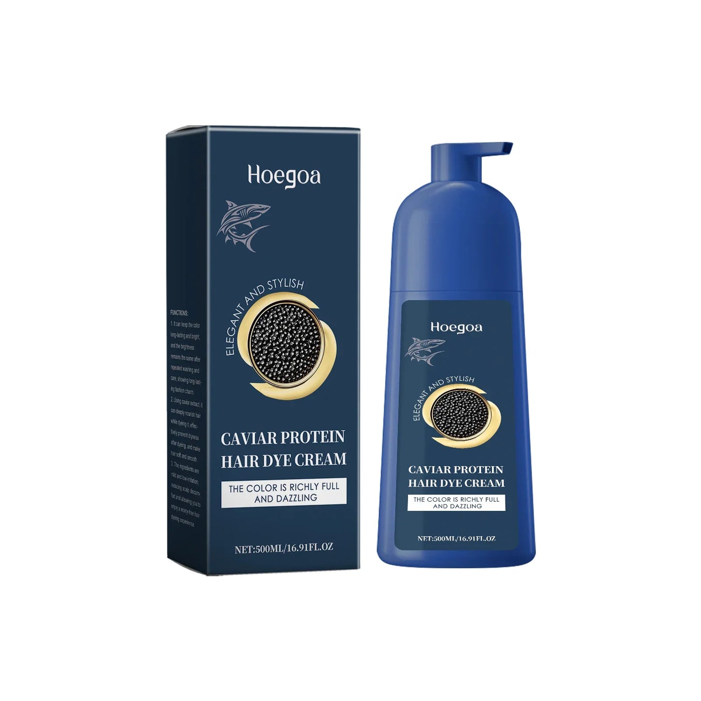 HOEGOA Caviar Permanent Hair Dye Cream – Black & Brown 500ml